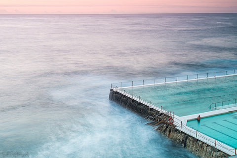 Lone Icebergs Swimmer